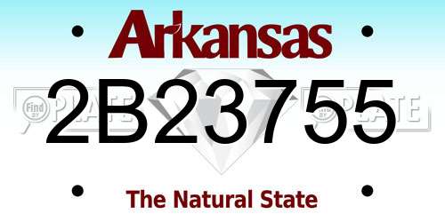 2B23755 Arkansas License Plate