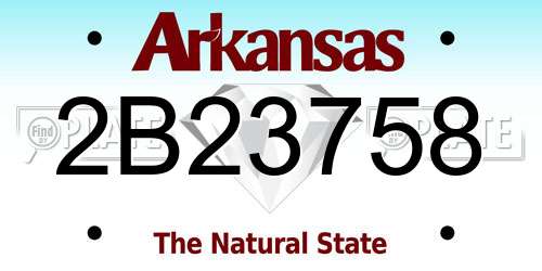2B23758 Arkansas License Plate