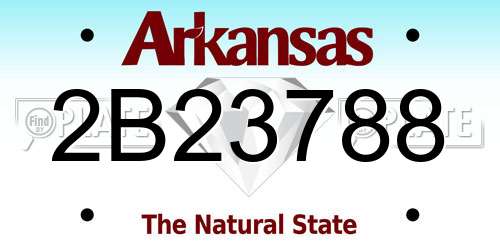 2B23788 Arkansas License Plate
