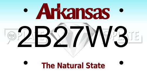 2B27W3 Arkansas License Plate