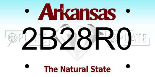 2B28R0 Arkansas License Plate