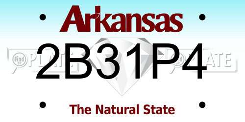 2B31P4 Arkansas License Plate
