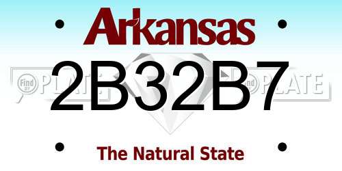 2B32B7 Arkansas License Plate