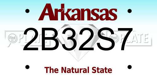 2B32S7 Arkansas License Plate