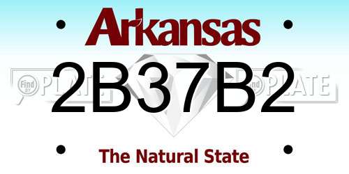 2B37B2 Arkansas License Plate