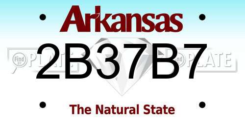 2B37B7 Arkansas License Plate