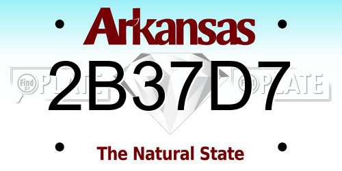 2B37D7 Arkansas License Plate