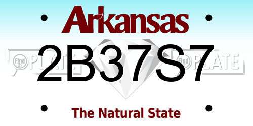 2B37S7 Arkansas License Plate