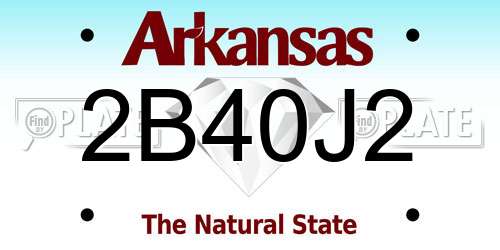 2B40J2 Arkansas License Plate