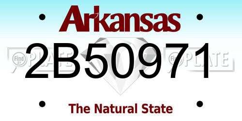 2B50971 Arkansas License Plate