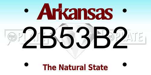 2B53B2 Arkansas License Plate