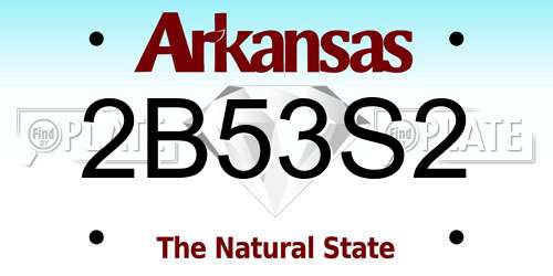 2B53S2 Arkansas License Plate