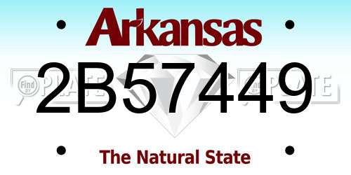 2B57449 Arkansas License Plate