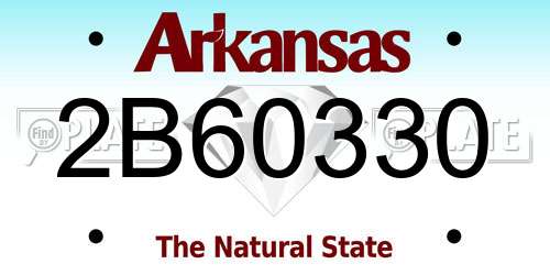 2B60330 Arkansas License Plate