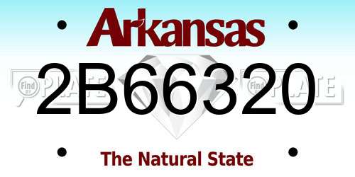 2B66320 Arkansas License Plate