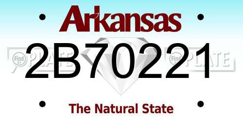 2B70221 Arkansas License Plate