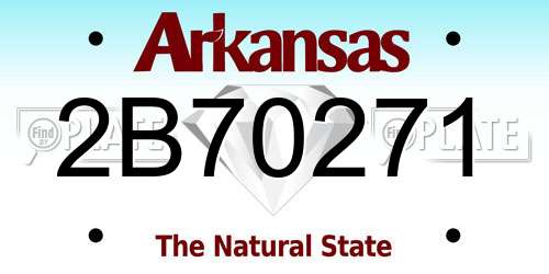 2B70271 Arkansas License Plate