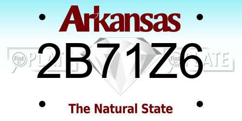 2B71Z6 Arkansas License Plate