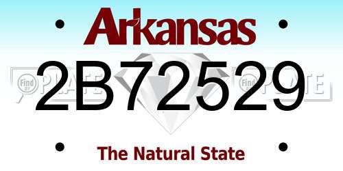 2B72529 Arkansas License Plate
