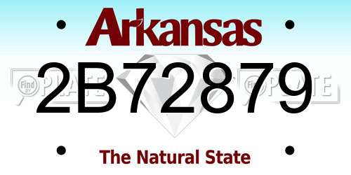 2B72879 Arkansas License Plate
