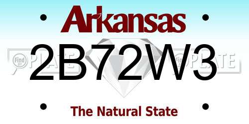 2B72W3 Arkansas License Plate