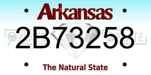 2B73258 Arkansas License Plate