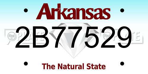 2B77529 Arkansas License Plate