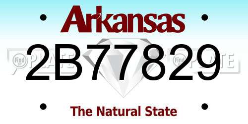 2B77829 Arkansas License Plate