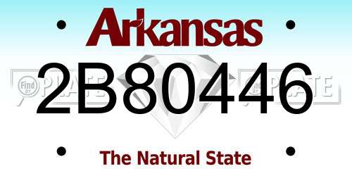 2B80446 Arkansas License Plate