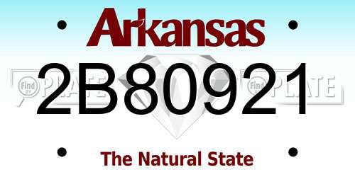 2B80921 Arkansas License Plate