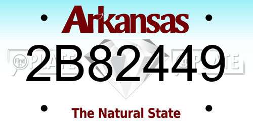 2B82449 Arkansas License Plate