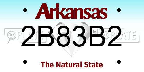 2B83B2 Arkansas License Plate