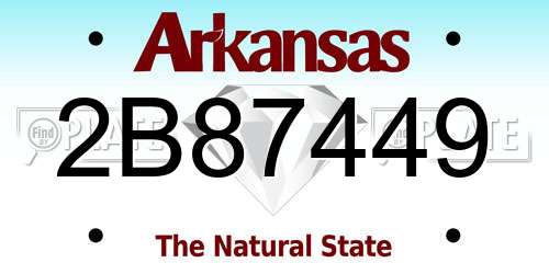 2B87449 Arkansas License Plate