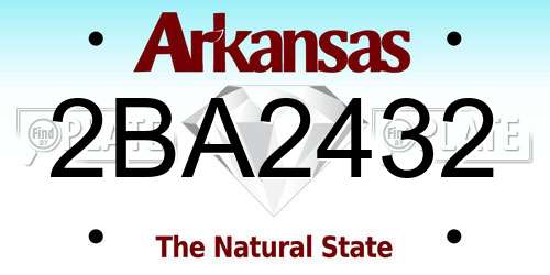 2BA2432 Arkansas License Plate