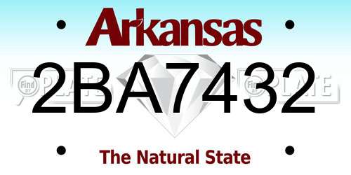 2BA7432 Arkansas License Plate