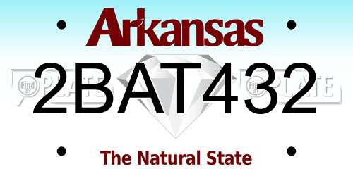 2BAT432 Arkansas License Plate