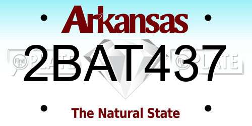 2BAT437 Arkansas License Plate