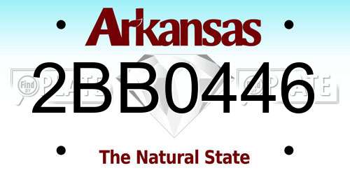 2BB0446 Arkansas License Plate