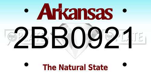 2BB0921 Arkansas License Plate