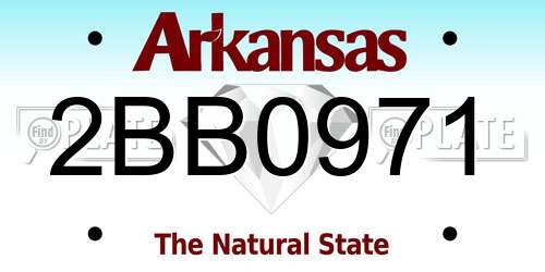 2BB0971 Arkansas License Plate