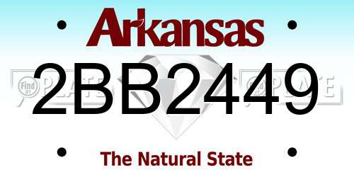 2BB2449 Arkansas License Plate