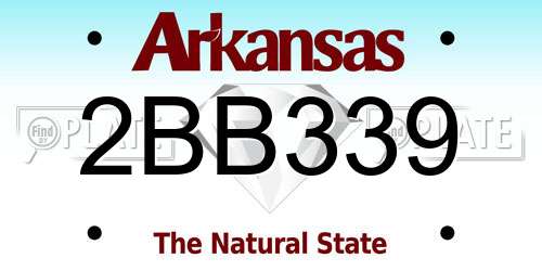 2BB339 Arkansas License Plate