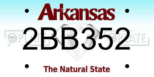 2BB352 Arkansas License Plate