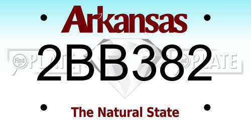 2BB382 Arkansas License Plate