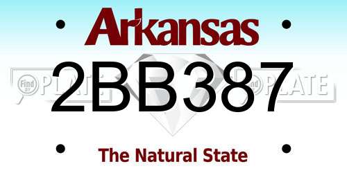 2BB387 Arkansas License Plate