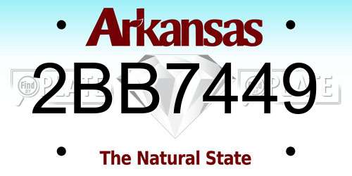 2BB7449 Arkansas License Plate