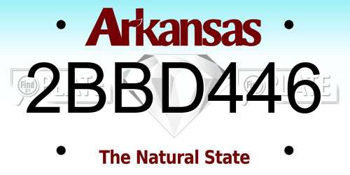 2BBD446 Arkansas License Plate