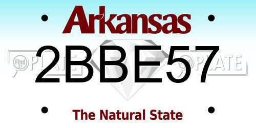 2BBE57 Arkansas License Plate