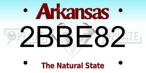 2BBE82 Arkansas License Plate