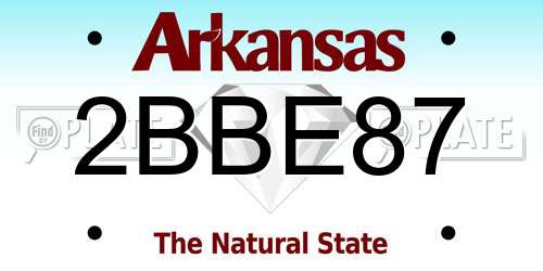 2BBE87 Arkansas License Plate